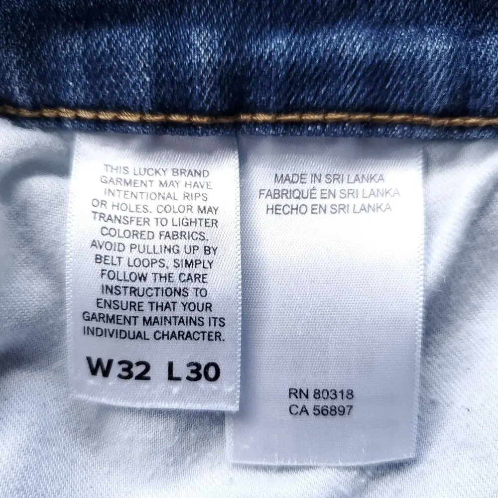 Lucky 223 Straight Jeans Men 32/30 Blue Stretch Medium Wash Y2K Normcore